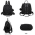 Mochila antirrobo Impermeable para mujer (14.80L) | Mochila Convertible en bolso con pompón y asa desmontable de adorno Negro