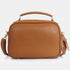 Bolso de bandolera de piel con asa de mano doble cremallera Marrón Elsa