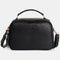 Bolso de bandolera de piel con asa de mano doble cremallera Negro Elsa