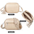 Bolso bandolera mujer pequeño de cuero PU dos compartimentos y dos bandoleras, bolso mensajero para cruzar polipiel regalo original para mujer - Dorado