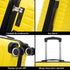 RAYKONG Maleta Mediana Expandible ABS+Policarbonato 66x45x27.50cm - 30cm Extendido | 82L - 90L | 24 Pulgadas |23kg semirígidas candado combinación - Amarillo
