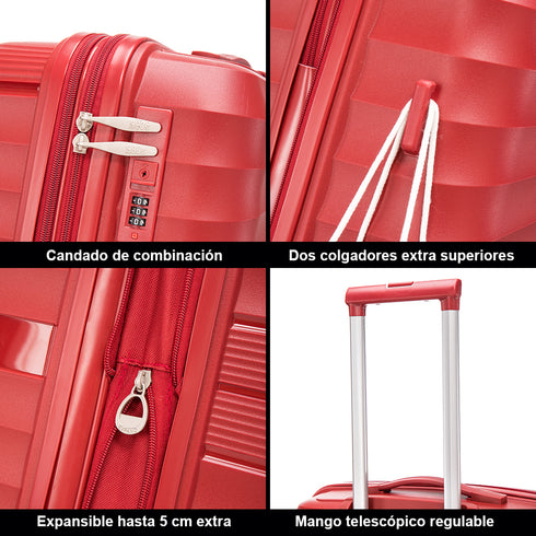 1990s Maleta Grande Extensible 75cm Choco Rojo