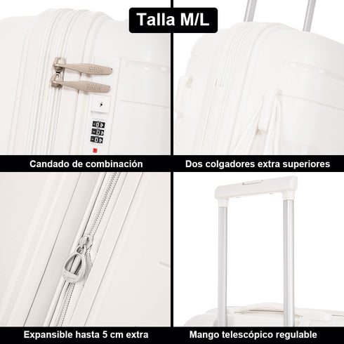 1990s Maleta Grande extensible 75cm - Bass (Blanco)