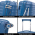 Mala de cabine 55x39x21.5 cm (46L) Polipropileno - Cadeado Embutido - 20 Polegadas - Azul-marinho - Chocolate