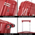 Conjunto de malas de viagem PP Rígida 3 peças|Mala de Cabine 55cm|Mala Média 65cm Expansível |Mala Grande 75cm Expansível |Bass Vermelho