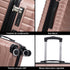 RAYKONG Maleta Grande Expandible ABS+Policarbonato 75x49x31cm - 33.50cm Extendido | 114L - 123L | 28 Pulgadas | 25kg semirígidas candado combinación - RosaDorado