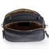 Bolso de bandolera de piel con asa de mano doble cremallera Azul marino Elsa