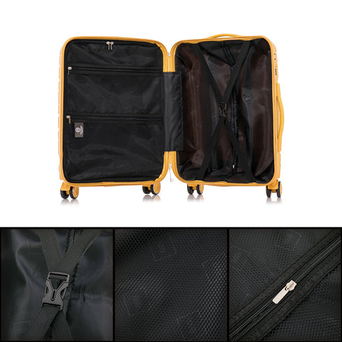 1990s Maleta Mediana extensible 65cm Bass Amarilla