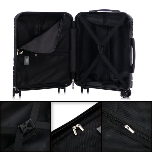 RAYKONG Maleta de Cabina 55x40x20cm Policarbonato (40L) semirígida Trolley pequeño Equipaje de Mano 4 Ruedas giratorios a 360º Cierre numérico-Azulmarino