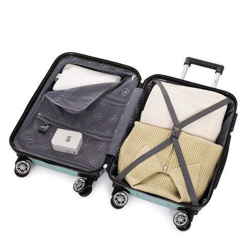 Maleta Cabina 55x39x21cm Policarbonato (45L) - 20 Pulgadas Menta - Seda