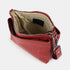 Bolso bandolera de piel para mujer con asa corta burdeos Martina
