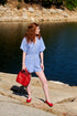 Bolso de mano de piel estilo saco para mujer rojo Stefy