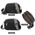 Bolso bandolera mujer pequeño de cuero PU dos compartimentos y dos bandoleras, bolso mensajero para cruzar polipiel regalo original para mujer - Negro