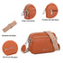 Bolso bandolera mujer pequeño de cuero PU tres compartimentos y dos bandoleras, bolso mensajero para cruzar polipiel regalo original para mujer - Marrón