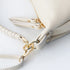 Bolso bandolera de piel para mujer con asa corta beige Noa