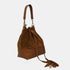 Bandolera mujer piel serraje - bolso saco Giulia (marrón)
