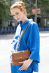 Bolso bandolera de piel con solapa Marrón Cinti