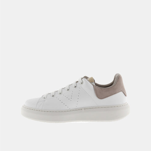 Zapatillas deportivas de piel mujer nude Milán Victoria