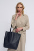Bolso shopper para mujer de piel para personalizar azul marino Amy