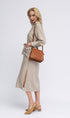 Bolso bandolera para mujer con tres compartimentos marrón Noelia