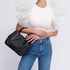 Bolso de mano de piel estilo saco para mujer negro Stefy