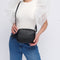 Bolso de bandolera piel con pompón Cristin Primavera Negro
