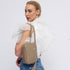 Bolso de Piel bandolera cuadrado khaki con pompón de mujer Cristin