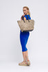 Bolso tote de rafia grande mujer con neceser interior reversible Paz