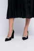 Zapatos con tacón de ante con piedras glamourosas negro Brigitte