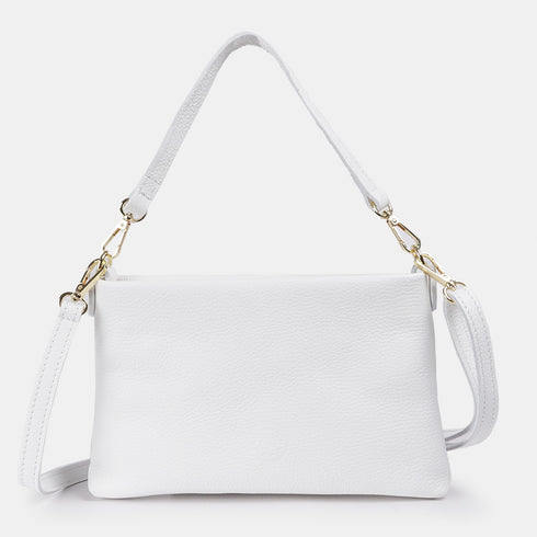 Bolso de mano y bandolera de piel para mujer blanco Ariadna