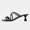 Sandalias con tiras tacón negro Penélope