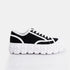 Zapatillas deportivas para mujer de lona con suela gorda negro Mamba