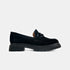 Mocasines de piel con plataforma negro Abril