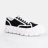 Zapatillas deportivas para mujer de lona con suela gorda negro Mamba