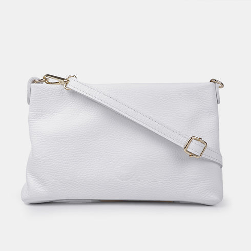 Bolso de mano y bandolera de piel para mujer blanco Ariadna