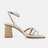 Sandalias con tacón de piel para mujer verde Esmeralda