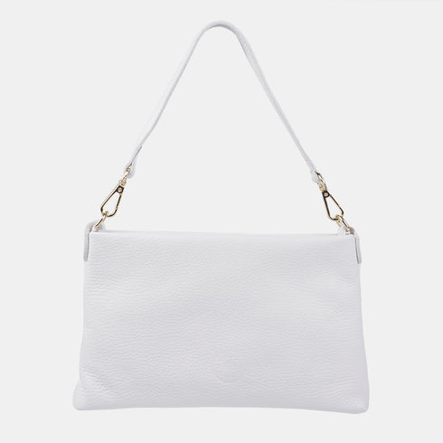 Bolso de mano y bandolera de piel para mujer blanco Ariadna