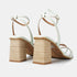 Sandalias con tacón de piel para mujer verde Esmeralda
