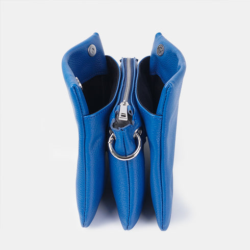 Bolso bandolera para mujer con tres compartimentos azul Noelia