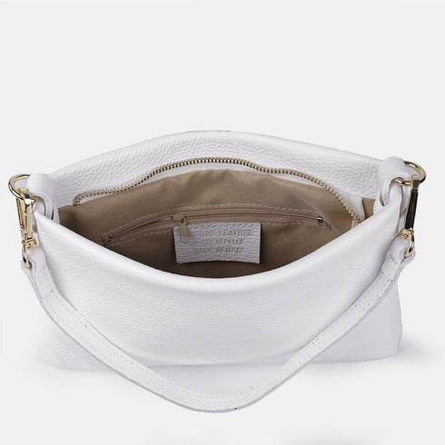 Bolso de mano y bandolera de piel para mujer blanco Ariadna