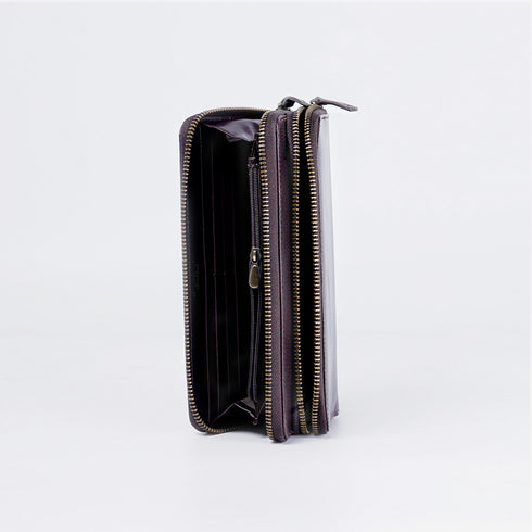 Billetera de piel Vintage Carol Vino