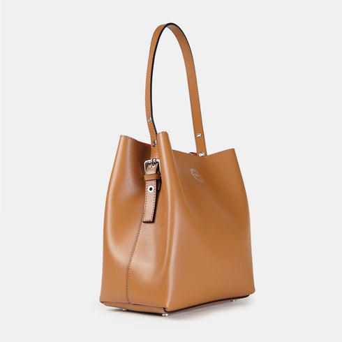 Bolso Hobo de Piel Marrón para Mujer - Leticia
