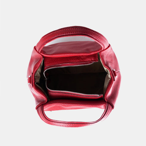 Bolso de mano de piel estilo saco para mujer rojo Stefy