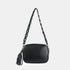 Bolso de bandolera piel con pompón Cristin Primavera Negro