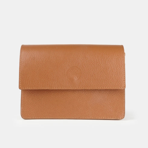 Bolso bandolera de piel para mujer marrón Adina