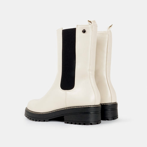 Botines chelsea para mujer beige Bianca