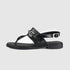 Sandalias planas de mujer de piel negro Sami