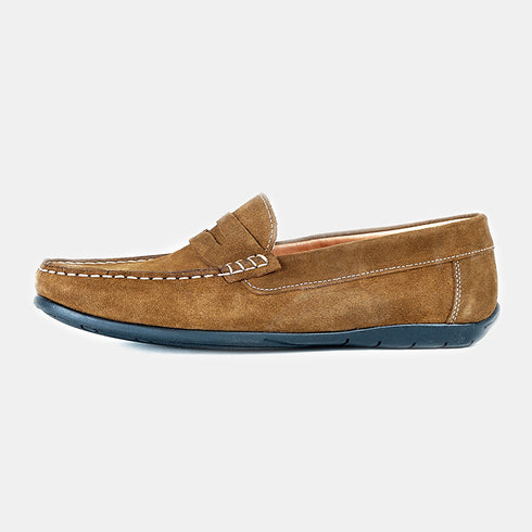 Mocasines de piel ante para hombre Luigi Marrón