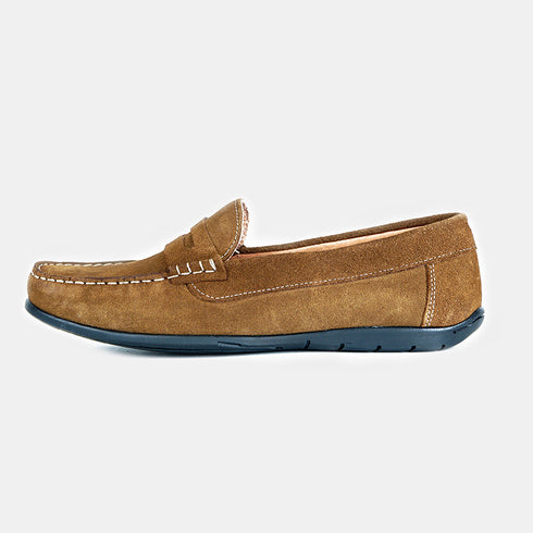 Mocasines de piel ante para hombre Luigi Marrón