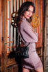 Bolso de bandolera de piel arrugada negro Cecilia S